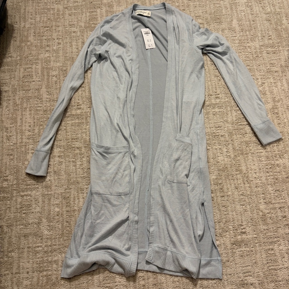 Abercrombie cozy light blue duster lightweight sweater cardigan BNWT
